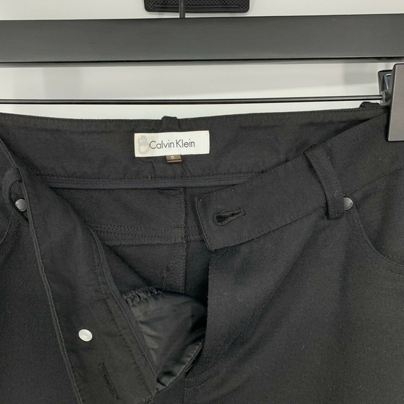 Calvin Klein Pants Womens Size 2 Black Ponte Knit Flare Mid Rise Stretch - Picture 3 of 8